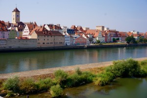 Like so many other successful trading centers, Regensburg sits at the confluence of three rivers.