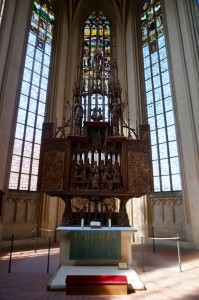 The Holy Blood Altar in St. James Church. It was carved in 1505