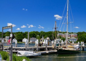 The Mystic waterfront on the Mystic River.