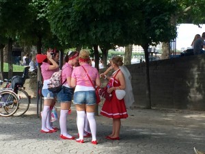 Hen party on the way back to the boat