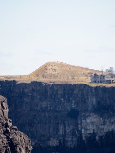 Here's a close-up. Yup, this is the ramp that Evel Knievel unsuccessfully attempted to jump the 1600 foot wide Snake River canyon on his rocket cycle in 1974!