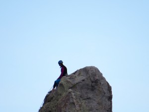 It turns out that City of Rocks is very popular with climbers. Here is a climber enjoying a rest...