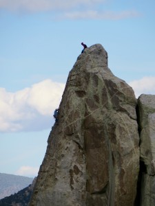 ... after climbing this little spire. No thanks!