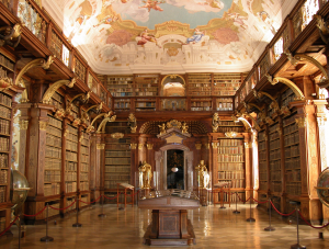 The library in Melk Abbey. Umberto Eco was so impressed with this library, that he named one of his characters in "The Name of the Rose" after it (Adso of Melk)! 