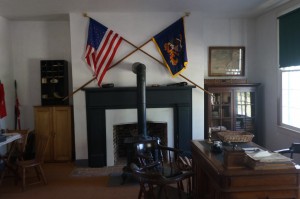 The adjutant's office. This fort went from being a fur trader's trading post, to the anchor for a series of forts that would protect settlers along the trail to California, Utah, and the Oregon Territory.