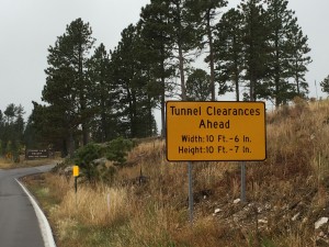 To get to the lodge we stayed in, we had to traverse a tunnel that we frankly weren't sure we were going to make in our truck and camper. We now roughly know our dimensions (less than six inches on all sides).