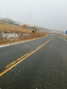 The next morning. The snow, wind, and slush convinced us doing the Going to the Sun Road (with its narrow roads and sheer dropoffs) might not be such a good idea! 