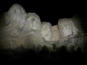 We made it to Mt. Rushmore at night, got a quick view of the eclipse (before the clouds took over), and enjoyed the lighting ceremony.