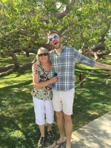 Deb and hambone Ryan under a spreading gumbo-limbo tree.