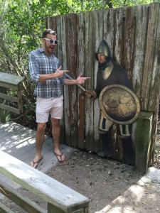 Ryan chatting up a local conquistador.