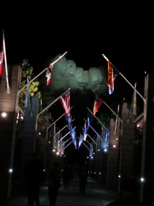 All the state flags draped as we approached the amphitheater.