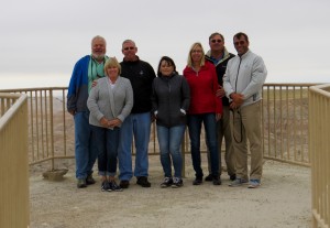 Our intrepid team. Interestingly, there was a warning sign about rattlesnakes. It turns out that there was one under the steps (the 3rd step to be exact). Rather than quickly leaving the area, a few of our lot actually pounded on the step with their feet to hear the rattle. Yeah, city folks are likely to do some interesting things! 