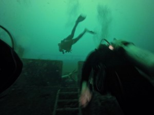 Diving the Spiegel Grove. This is at about 90 feet.